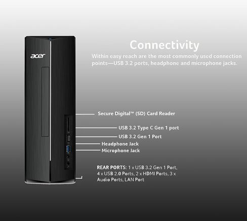 acer 2025 SFF Desktop Computer Intel Core i7-14700K (Beats i9-12900K), 32GB RAM, 1TB PCIe SSD, Intel UHD Graphics 730, Wi-Fi, 2-Monitor Support 4K, Keyboard & Mouse, Bluetooth, RJ45, Windows 11 Home in Saudi Arabia