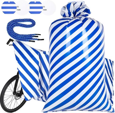Sabary 2 Pcs 70 x 40 Inch Christmas Jumbo Bike Gift Bag for Giant Gifts Plastic Big Gift Bags Extra Large Gift Bag for Christmas Baby Shower Gift Wrapping Supplies(Pink White, Dot) in Saudi Arabia