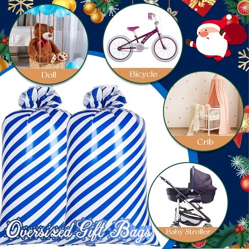 Sabary 2 Pcs 70 x 40 Inch Christmas Jumbo Bike Gift Bag for Giant Gifts Plastic Big Gift Bags Extra Large Gift Bag for Christmas Baby Shower Gift Wrapping Supplies(Pink White, Dot) in Saudi Arabia