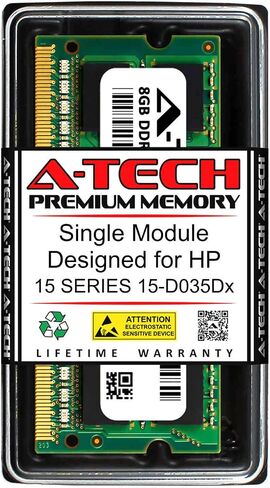 A-Tech 8GB RAM لـ HP 15 Series 15-D035DX | DDR3 1600MHz SODIMM PC3-12800 204-PIN وحدة ترقية الذاكرة غير ECC in Saudi Arabia