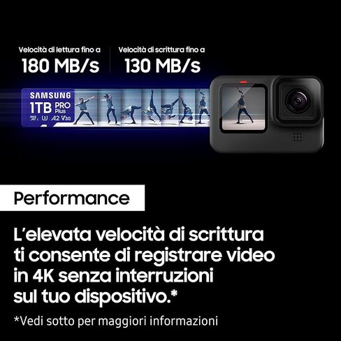 Samsung Memory MB-MD1T0SA Pro Plus MicroSD CARD للهاتف المحمول والألعاب 1 تيرابايت UHS-I U3 ، حتى 180 ميجابايت/ثانية in Kuwait