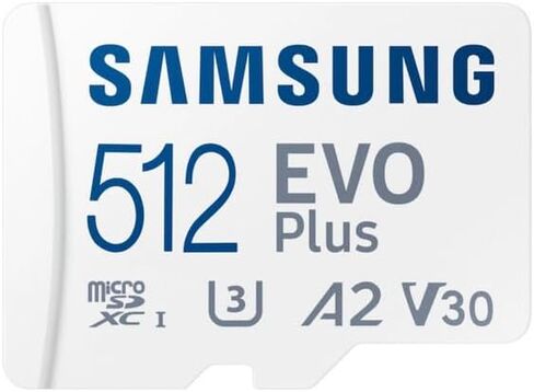 Samsung EVO Plus microSDXC Memory Card 512 GB, 160 MB/s, U3, V30, A2, ‎MB-MC512SA/TR (2024 Series) in Kuwait