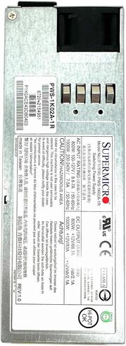Supermicro PWS-1K02A-1R 1U 1000W مزود الطاقة الزائد 73.5 مم مستوى التيتانيوم ، ROHS/REACH in Saudi Arabia