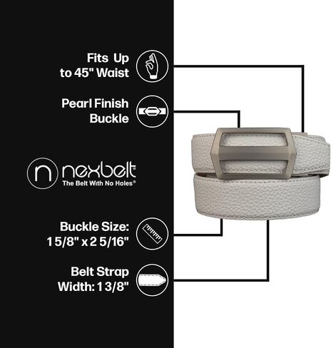 Men's Belt, Nexbelt Ratchet Leather Texture Classic Colour Pitch Black V.4 Golf Belt in Kuwait