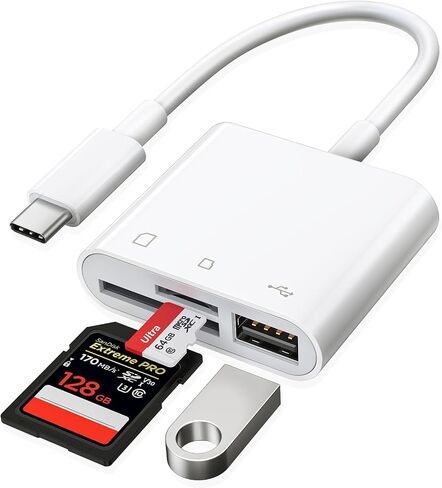 قارئ بطاقات SD من RayCue USB-C - قارئ بطاقات من النوع C إلى SD/MicroSD لأجهزة iPhone 15/iPad/Mac/Laptop، وiMac/iPad Pro/Air/Mini، وMacBook Pro/Air، وGalaxy in Kuwait
