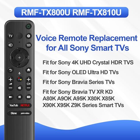 RMF-TX800U استبدال TV Voice Control لـ Sony 4K 8K LED Ultra HD Bravia XR A80K X85K X80K X95K X90K Series TVS-2022 Model in Kuwait