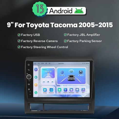 JOYING Car Radio for Toyota Tacoma 2005-2015 Android 13 Car Stereo 9 Inch Head Unit with Carplay & Android Auto, Mirror Link, GPS Navigation, Bluetooth, Volume Knob(JY-TT187N8) in Saudi Arabia