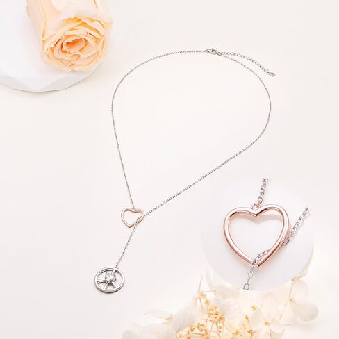 Long Necklace 925 Sterling Silver Adjustable Y Shaped Lariat Chain Necklace for Women Teen Girls in Saudi Arabia