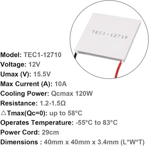 UXCELL TEC1-12710 برودة حرارية تبريد بالحرارة بالحرارة بيلت 12 فولت 120 واط in Kuwait