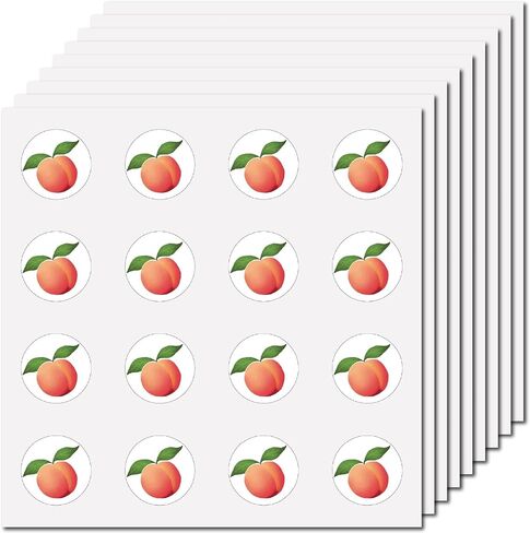 CREATCABIN 128 Pcs Cartoon Peach Sticker Fruit Stickers Vinyl Waterproof Self-Adhesive Decals Planner Paster Decors for Laptop Flasks Water Bottle Computer Phone DIY Scrapbooking Luggage 2.5x2.5cm in Saudi Arabia