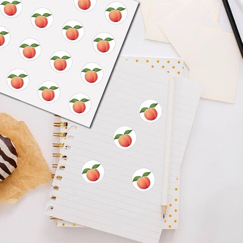 CREATCABIN 128 Pcs Cartoon Peach Sticker Fruit Stickers Vinyl Waterproof Self-Adhesive Decals Planner Paster Decors for Laptop Flasks Water Bottle Computer Phone DIY Scrapbooking Luggage 2.5x2.5cm in Saudi Arabia