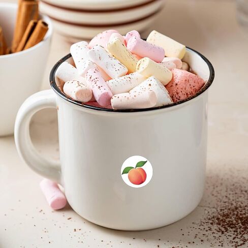 CREATCABIN 128 Pcs Cartoon Peach Sticker Fruit Stickers Vinyl Waterproof Self-Adhesive Decals Planner Paster Decors for Laptop Flasks Water Bottle Computer Phone DIY Scrapbooking Luggage 2.5x2.5cm in Saudi Arabia
