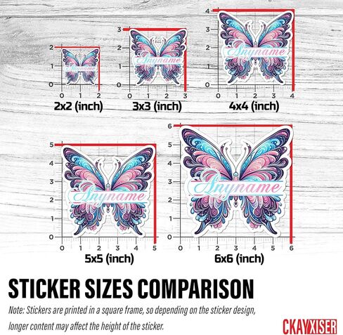 Custom Watercolor Butterfly Name Decal Personalized Name Stickers Cute Waterproof Die-Cut Vinyl Laptop Sticker, Water Bottle Sticker, Funny Car Birthday Gifts for Her Him Kids Friends in Saudi Arabia