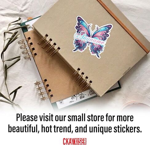 Custom Watercolor Butterfly Name Decal Personalized Name Stickers Cute Waterproof Die-Cut Vinyl Laptop Sticker, Water Bottle Sticker, Funny Car Birthday Gifts for Her Him Kids Friends in Saudi Arabia