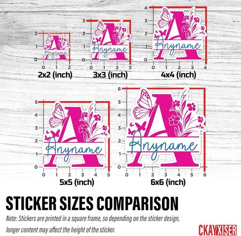 Custom Watercolor Butterfly Name Decal Personalized Name Stickers Cute Waterproof Die-Cut Vinyl Laptop Sticker, Water Bottle Sticker, Funny Car Birthday Gifts for Her Him Kids Friends in Saudi Arabia