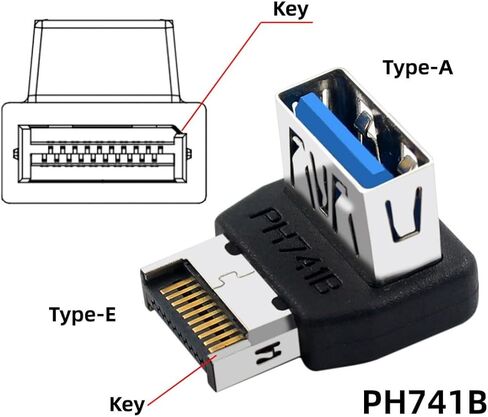 Chenyang USB 3.1 رأس اللوحة الأمامية ذكر إلى USB 3.0 أنثى 90 درجة أعلى بزاوية محول توسيع ميناء اللوحة الأم الزاوية in Kuwait
