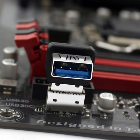 Chenyang USB 3.1 رأس اللوحة الأمامية ذكر إلى USB 3.0 أنثى 90 درجة أعلى بزاوية محول توسيع ميناء اللوحة الأم الزاوية in Kuwait