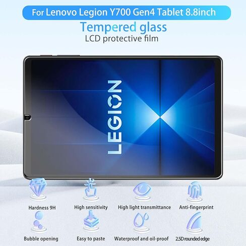 واقي الشاشة لـ Lenovo Legion Y700 Gen 4 Tablet 8.8inch ، Glass HD HD ، صلابة 9H ، خدش ، مضاد للأغاني ، واقي أفلام زجاجي مقسى لـ Lenovo Legion Y700 [2 Pack] in Kuwait