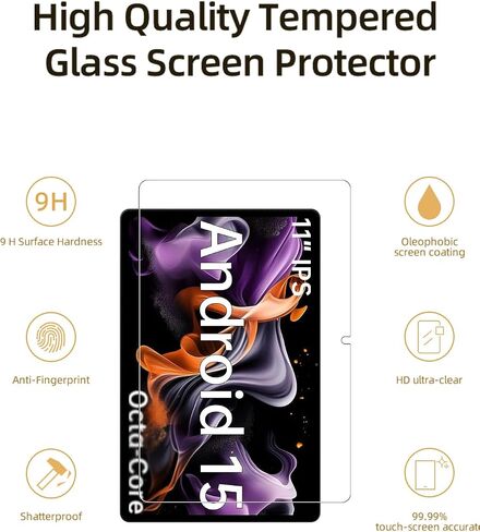 واقي الشاشة لـ Apolomedia EP1095T 11 "Tablet 2025 Android 15 ، HD Film Glass Glass Film for Apolomedia EP1095T Drop Protection ، Touch Contensive ، Anti-Fingerprint ، 2 Pack. in Saudi Arabia