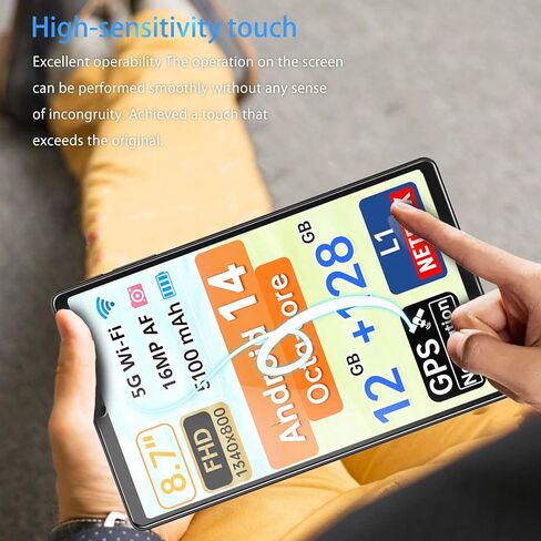 واقي الشاشة للتصميمات و N8 Plus 8.7 بوصة ، والزجاج المقسّر HD ، صلابة 9 ساعات ، خدش ، واقي أفلام زجاجية مضادة للأصفر ، و Gars Movie Film المقسى لـ Tops and N8 Plus Tablet [2 Pack] in Kuwait