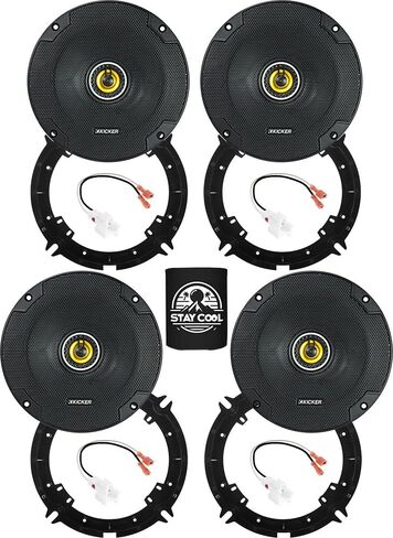 مكبرات الصوت Kicker 6.5 بوصة لـ Hyundai Elantra 2011-2016 طقم الترقية - 4 حزمة من سلسلة CS مع محولات وتسخير ، Coaxial 6 1/2 Audio Audio Mount و Gack Door Speaker CSC65 ، 46CSC654 in Saudi Arabia
