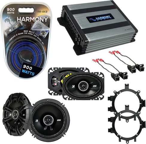 Harmony Audio Compatible with Chevy CK Pickup 1995-2000 Speaker Replacement Kicker Bundle DSC5 DSC46 & Harmony HA-A400.4 Amp in Saudi Arabia