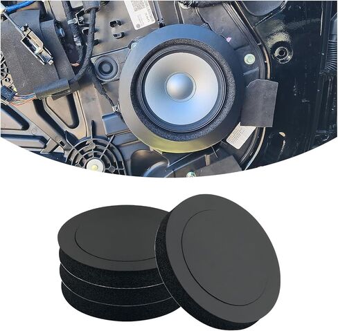 4PCS Speaker Foam Pads,Universal 6.5" Speaker Baffle of Car Audio Accessories for Enhancing Sound Quality,Self Adhesive High Rebound PE Foam Speaker Rings 6.5" in Kuwait
