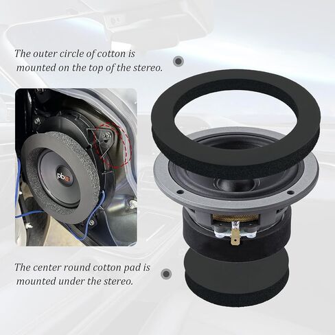 4PCS Speaker Foam Pads,Universal 6.5" Speaker Baffle of Car Audio Accessories for Enhancing Sound Quality,Self Adhesive High Rebound PE Foam Speaker Rings 6.5" in Kuwait