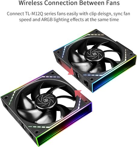 Thermalright TL-M12QW X3 Fan Chassis Fan 120mm صامت ، الربط اللاسلكي ، مروحة لبنة البناء ، وحدة المعالجة المركزية وظيفة PWM ، تأثير الإضاءة Mirror Mirror Argb ، وحدة شريحة الطاقة الجديدة تبسيط إدارة الأسلاك in Saudi Arabia