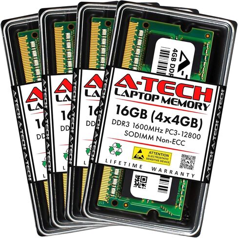 A-Tech 32GB (4x8GB) DDR3L 1600 MHz SODIMM PC3L-12800 (PC3-12800) CL11 DDR3 2RX8 in Saudi Arabia