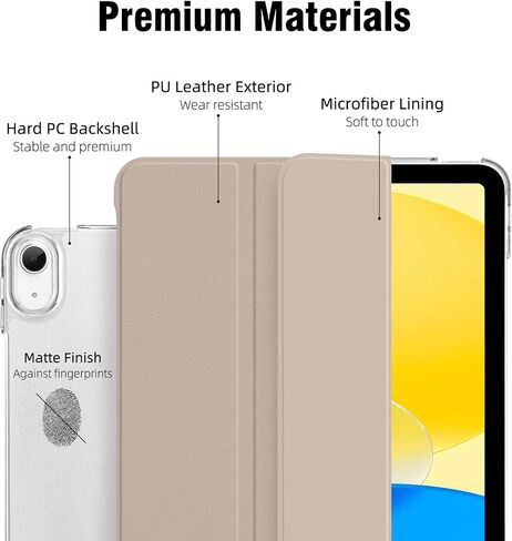 بالنسبة إلى iPad (A16) الجيل الحادي عشر 11 بوصة 2025 ، جيل iPad العاشر 10.9 بوصة 2022 ، حالة قذيفة متتالية من أجهزة الكمبيوتر المصابة بالكمبيوتر الصلب مع قشرة الاستيقاظ/النوم التلقائي ، غطاء حامل ثلاثي ذكي ، شوفان القهوة in Kuwait