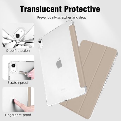 بالنسبة إلى iPad (A16) الجيل الحادي عشر 11 بوصة 2025 ، جيل iPad العاشر 10.9 بوصة 2022 ، حالة قذيفة متتالية من أجهزة الكمبيوتر المصابة بالكمبيوتر الصلب مع قشرة الاستيقاظ/النوم التلقائي ، غطاء حامل ثلاثي ذكي ، شوفان القهوة in Kuwait