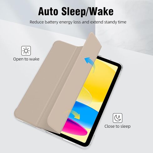 بالنسبة إلى iPad (A16) الجيل الحادي عشر 11 بوصة 2025 ، جيل iPad العاشر 10.9 بوصة 2022 ، حالة قذيفة متتالية من أجهزة الكمبيوتر المصابة بالكمبيوتر الصلب مع قشرة الاستيقاظ/النوم التلقائي ، غطاء حامل ثلاثي ذكي ، شوفان القهوة in Kuwait