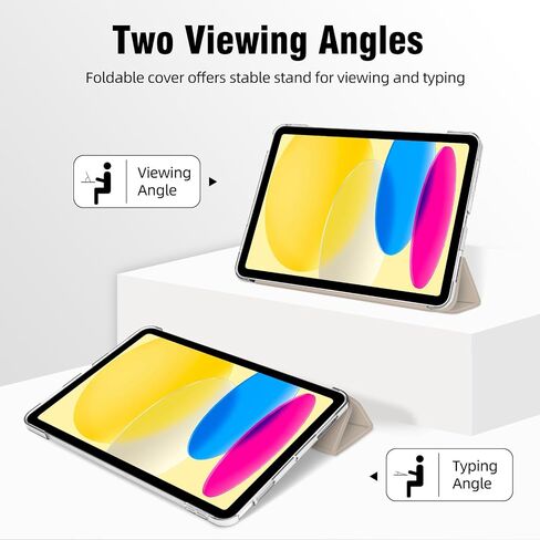بالنسبة إلى iPad (A16) الجيل الحادي عشر 11 بوصة 2025 ، جيل iPad العاشر 10.9 بوصة 2022 ، حالة قذيفة متتالية من أجهزة الكمبيوتر المصابة بالكمبيوتر الصلب مع قشرة الاستيقاظ/النوم التلقائي ، غطاء حامل ثلاثي ذكي ، شوفان القهوة in Kuwait
