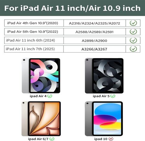 Case for iPad Air 11-Inch M3/M2 (2025/2024), iPad Air 5/4 (2022/2020 5th/4th Generation 10.9-Inch) with Pencil Holder, Slim Stand Soft Back Support Touch ID and Auto Wake/Sleep (Light Pink) in Kuwait