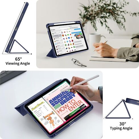 حالة لجهاز iPad Air 11 بوصة M3/M2 (2025/2024) ، iPad Air 5/4 (2022/2020 5th/4th Generation 10.9 inch) مع حامل قلم رصاص ، معرف دعم ناعم لللمس ، و Slim Soft Back. in Kuwait