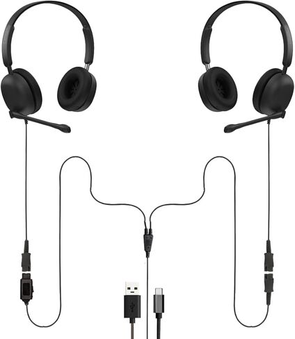 Project Telecom Training, Supervising & Coaching Binaural Headset Bundle TAA & NDAA Compliant USB-A & USB-C with Inline Controls Noise Cancelling Wide Compatibility (Binaural) in Saudi Arabia