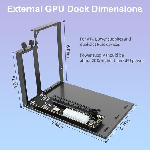 PCIE 4.0 x4 64gbps egpu dock ، Oculink SFF-8612/8311 إلى PCIe X16 ، SFF-8611 Cable ، حاوية EGPU للكمبيوتر المحمول والكمبيوتر المصغر مع Oculink ، مطلوب RTX 4090/5060/5090 RX 7900/9070 in Kuwait