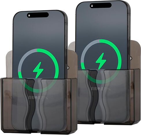 Acrylic Cell Phone Wall Mount Holder with Transparent Adhesive, 3 Modes (Black) in Saudi Arabia