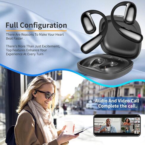 Open Ear Headphones Bluetooth Wireless Earbuds with Bone Conduction Technology, Safe Fit, Smart Microphone & Long Battery Life in Saudi Arabia