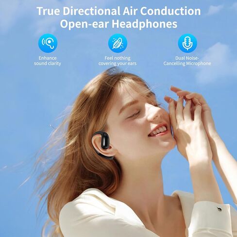 Open Ear Headphones Bluetooth Wireless Earbuds with Bone Conduction Technology, Safe Fit, Smart Microphone & Long Battery Life in Saudi Arabia