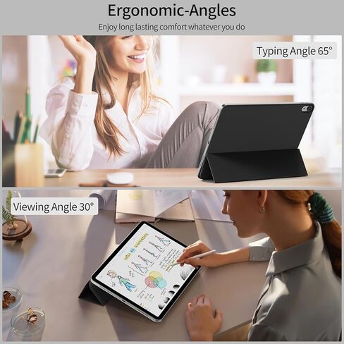 حالة مغناطيسية قوية لجيل iPad Air 11 بوصة M3/M2 2025/2024 ، IPAD AIR 10.9 بوصة 5th/4th Generation 2022/2020 ، غطاء ذكي Slim Folio مع قذيفة صلبة خفيفة الوزن/النوم/النوم ، الكريمة البيضاء in Kuwait
