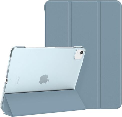 حافظة لجهاز iPad Air 13 بوصة M4/M3/M2 2026/2025/2024، iPad Pro 12.9 (الجيل السادس/الخامس 2022/2021)، حافظة خلفية صلبة شفافة من البولي كربونات مع تنبيه/غفو تلقائي، غطاء حامل ثلاثي الطي، وردي in Kuwait