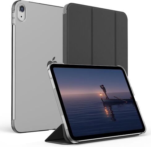 KENKE Case for iPad (A16) 11th Generation 11 Inch 2025, iPad 10th Generation 2022 10.9 Inch, Slim Trifold Stand Smart Case, Hard PC Translucent Back Shell Cover Without Pencil Holder, Pink in Saudi Arabia