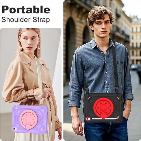 للحصول على iPad A16 Case Generation 11th 11 Inch 2025 /iPad 10th Generation Case 10.9 Inch 2022 ، مع حامي وحامي شاشة 360 درجة (Purple Pink) in Kuwait