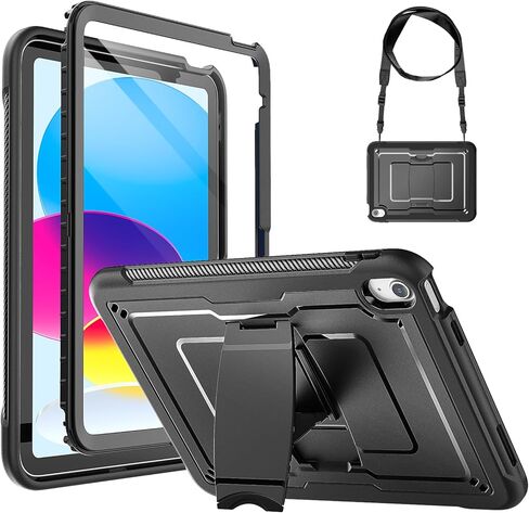 حالة لجيل iPad A16 11 بوصة ، لجيل iPad 11/ 10th 11 ''/ 10.9 '' 2025/2022 ، علبة حماية كاملة الجسم مع واقي الشاشة ، مع حزام وقف ، الأزرق in Saudi Arabia