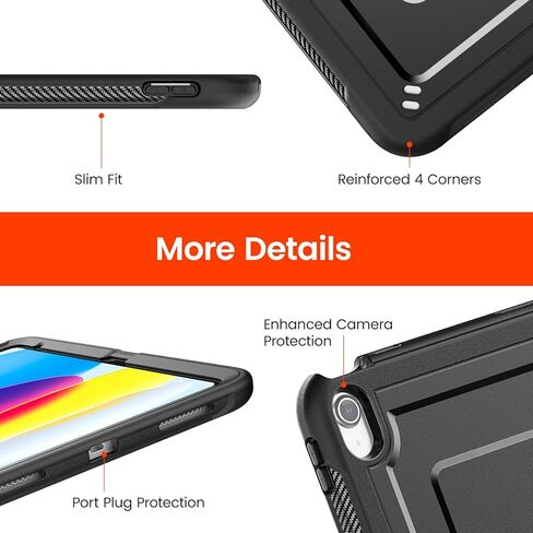 حالة لجيل iPad A16 11 بوصة ، لجيل iPad 11/ 10th 11 ''/ 10.9 '' 2025/2022 ، علبة حماية كاملة الجسم مع واقي الشاشة ، مع حزام وقف ، الأزرق in Saudi Arabia