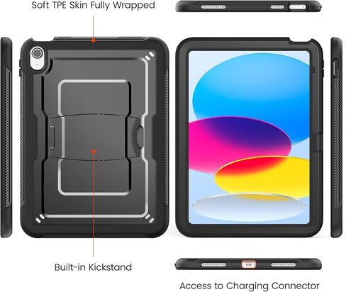 حالة لجيل iPad A16 11 بوصة ، لجيل iPad 11/ 10th 11 ''/ 10.9 '' 2025/2022 ، علبة حماية كاملة الجسم مع واقي الشاشة ، مع حزام وقف ، الأزرق in Saudi Arabia