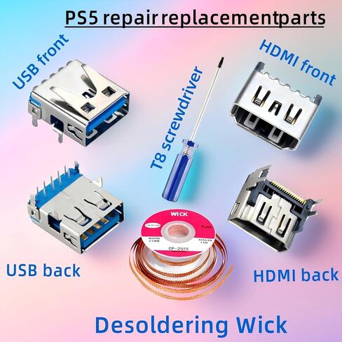 Repair Kit, 1 HDMI Port, 1 USB Port, Solder Sucker Braid Tool in Saudi Arabia