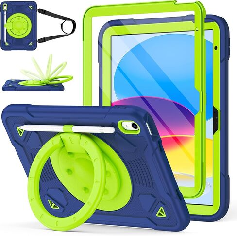 للحصول على iPad A16 Case Generation 11th 11 Inch 2025 /iPad 10th Generation Case 10.9 Inch 2022 ، مع حامي وحامي شاشة 360 درجة (Purple Pink) in Kuwait